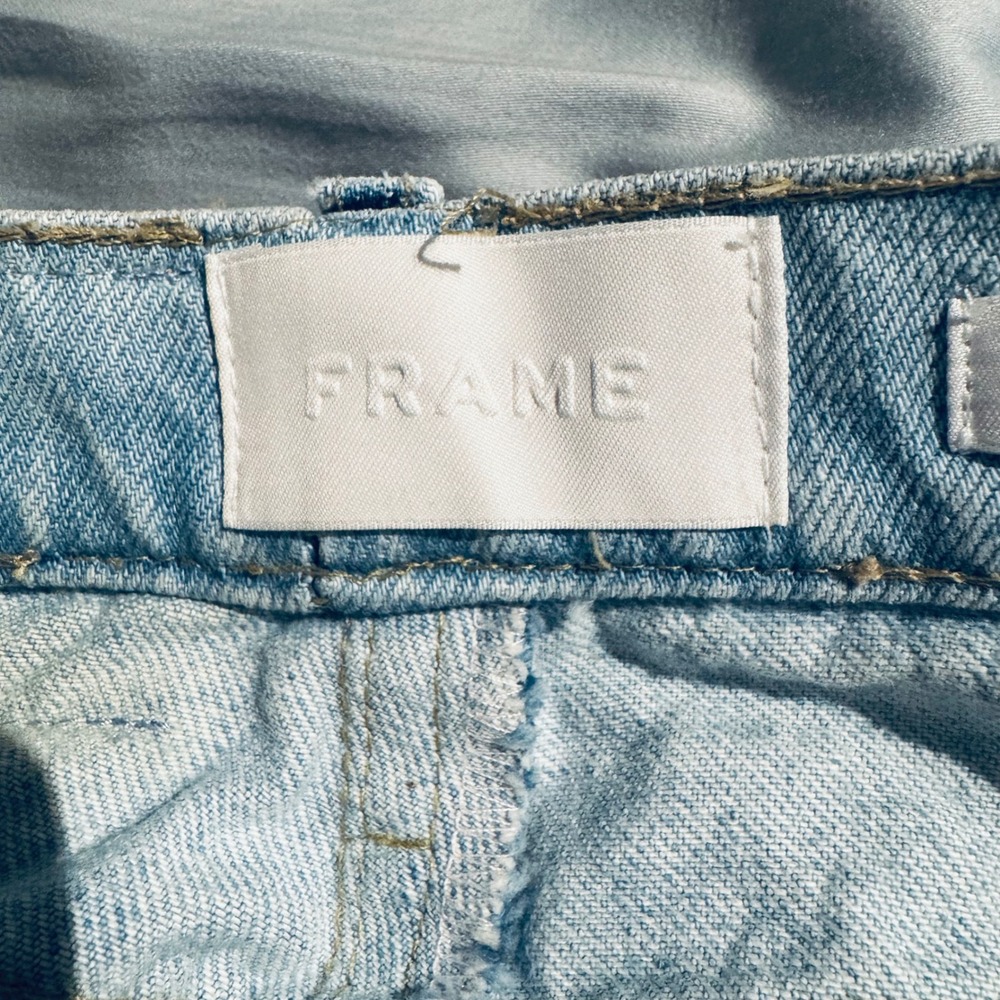 FRAME Le Italien Turin Denim Maxi Jean Skirt Light Wash Blue Made in Italy Sz 26 - Picture 4 of 12